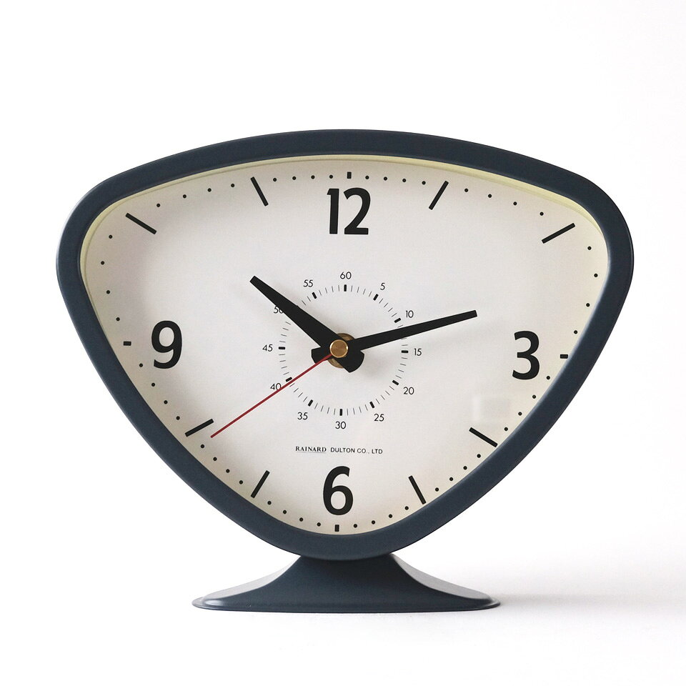 RAINARD TABLE CLOCK GRAY 高さ18.5cm×幅22.5cmアナログ 逆三角形 グレー シンプル レトロ インダストリアル アメリカ モダン ミッドセンチュリー無機質 無骨 おしゃれ かっこいい 静音 寝室 新生活 新居 引越祝い プレゼント ギフト ラッピング ダルトン DULTON [2]