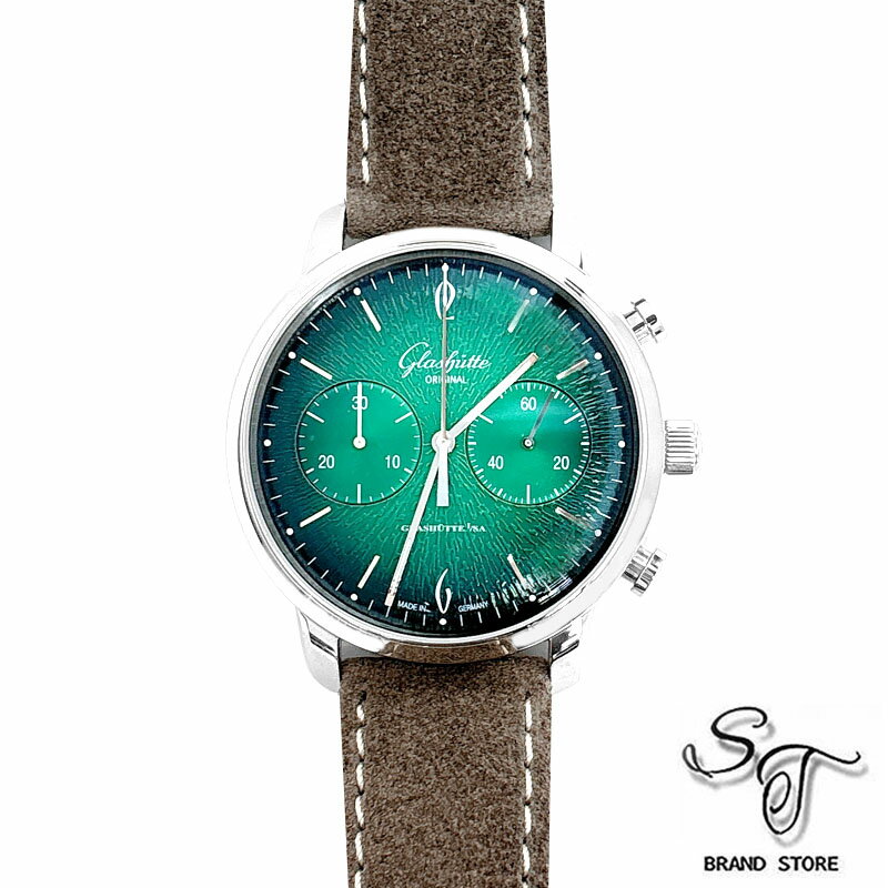 ■グラスヒュッテ・オリジナル■GLASHUTTE ORIGINAL シックスティーズ クロノグラフ1-39-34-05-22-04/ダークグリーン文字盤/SS/自動巻きメンズ時計【未使用新品】