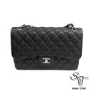 ■シャネル■ CHANEL マトラッセ30 A58600/黒/18番台/シルバー金具, キャビアスキン/ショルダーバッグ【中古】