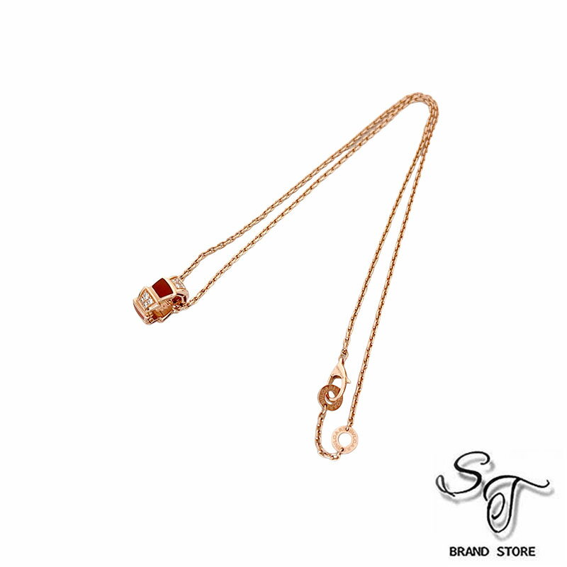 ■ブルガリ■BVLGARI ブルガリ ネックレス K18PG セルペンティ ヴァイパー カーネリ...