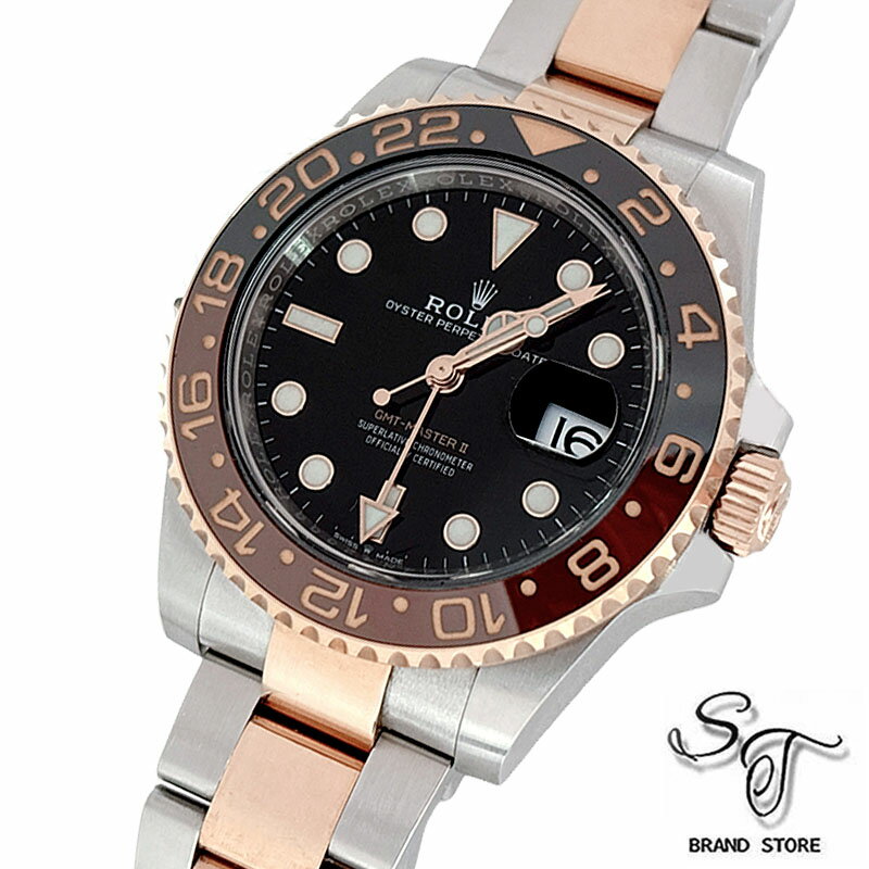 ■ロレックス■ROLEX126711CHNR GMTマスター II ブラック文字盤/ エバーローズゴールド/ステンレス/自動巻き/腕時計/メンズ時計/【中古A】【使用感あり】