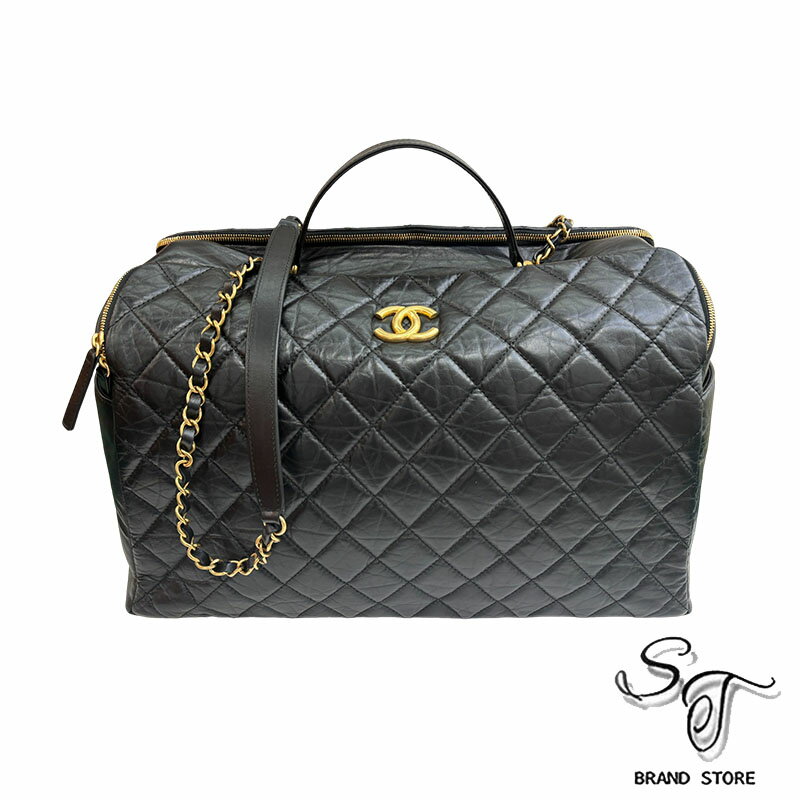 樂天商城 - ■シャネル■ CHANELボーリングバッグ/ランダム番台/ブラック/GD金具/エイジドカーフスキン【中古A】