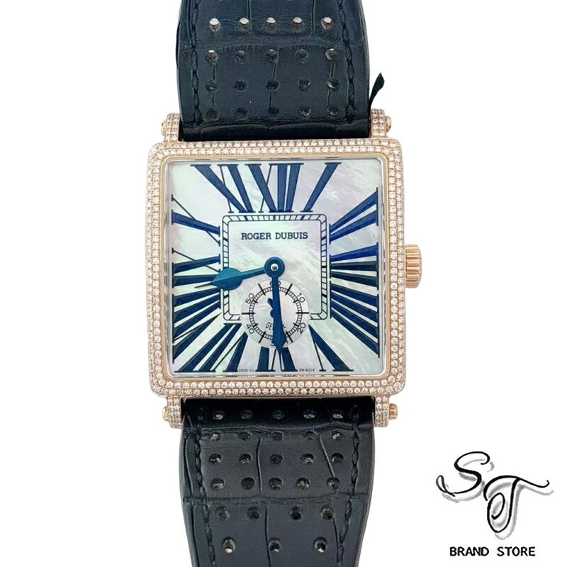 樂天商城 - ■ロジェ・デュブイ■ ROGER DUBUIS ゴールデンスクエア/ホワイトシェル文字盤/750(PG)×革/ AT〔世界限定28本モデル〕 腕時計 メンズ【中古A】【使用感があります】【仕上げ済み】【アフターダイヤモンド】
