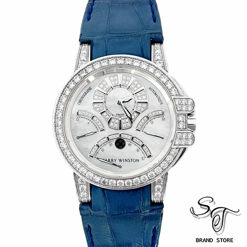 ■HARRY WINSTON■ハリー・ウィンストン オーシャン　トリレトログラード　クロノ OCEACT44WW002 WG 194.5g 腕時計 メンズ【中古A】【使用感小傷あり】