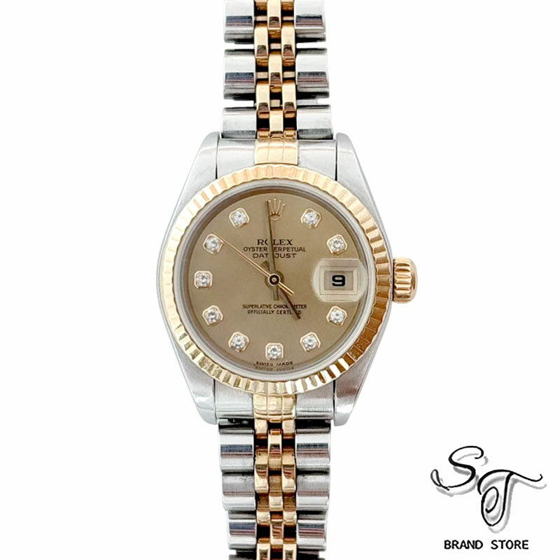樂天商城 - ■ロレックス■ROLEXロレックス ROLEX デイトジャスト 79173G ゴールド文字盤 SS/YG 自動巻き レディース腕時計 10Pダイヤ K番【中古A】【使用感あり】