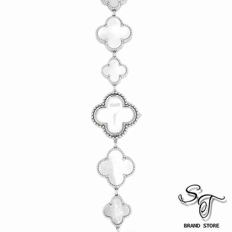 樂天商城 - 【Van Cleef & Arpels 】ヴァンクリーフ＆アーペル ヴィンテージアルハンブラ/VCARO40S00/マザーオブパール/QZ/18KWG【中古A 】