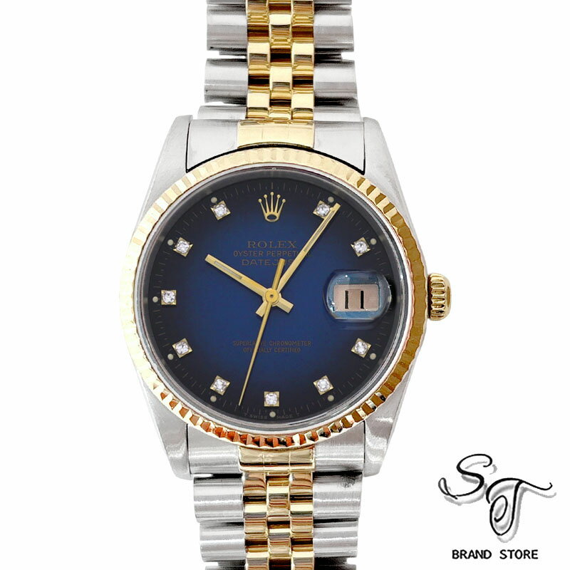 樂天商城 - ■ロレックス■ROLEXデイトジャスト 16233G/10Pダイヤ/ブルーグラデーションK18YG/SS/自動巻/X番/メンズ時計【中古A】【本体のみ】