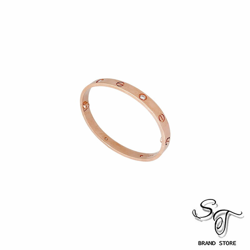 팔찌 - ■カルティエ■Cartier ラブ ブレスレット 4Pダイヤモンド PG #17 【中古A】
