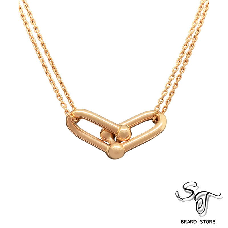 ■ティファニー■TIFFANY&Co.ハードウェア ダブルリンク/750(PG) /ネックレス /12.8g【中古A】【本体のみ】
