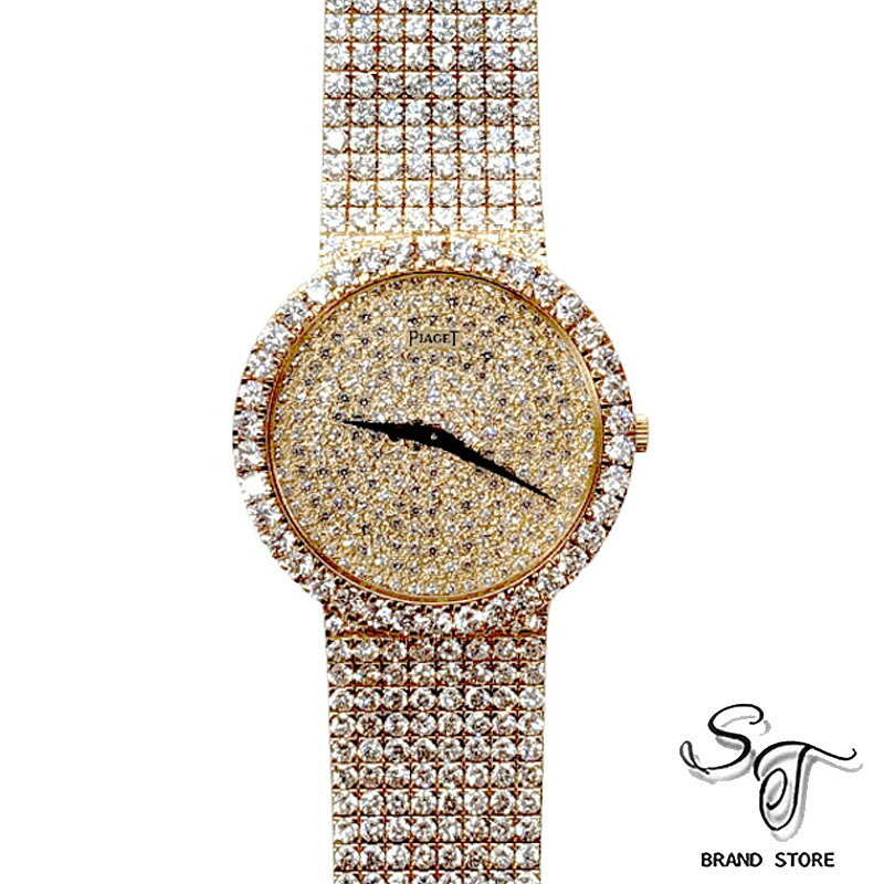 ■PIAGET■ピアジェピアジェ ／80256 C／手巻き／18KYG／パヴェダイヤモンド文字盤／レディース時計／重量約98.7g【中古A】【本体のみ】