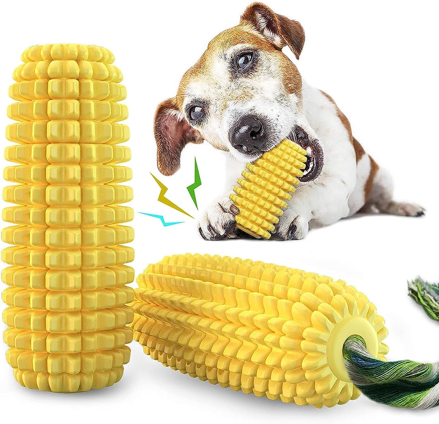 ☆ この独特な玉米型デザインの犬用おもちゃは、ペットが抵抗できない魅力を持っています。長時間の咀嚼を楽しめる耐久性と、ペットの注意を引き続けます。小型犬 中型犬 大型犬 に適用 ☆ 長さ14.7 cm、中間最大直径5.6 cm、重量160 g 。安全で無毒のTRP素材で作られており、ペットに安心してお使いいただけます。おもちゃは丈夫で、咬みごたえがあります。 ☆ この犬用おもちゃは、歯磨き効果もあり、ペットの歯を清潔に保ち、口臭を防ぎもちゃで遊びながら、口の中の健康を守ることができます。 ☆ この犬用おもちゃは音を出す機能があり、ペットが咬んだときに楽しい音が鳴ります。音が鳴るおもちゃは、ペットがさらに興味を持ち、遊ぶ意欲を刺激します。