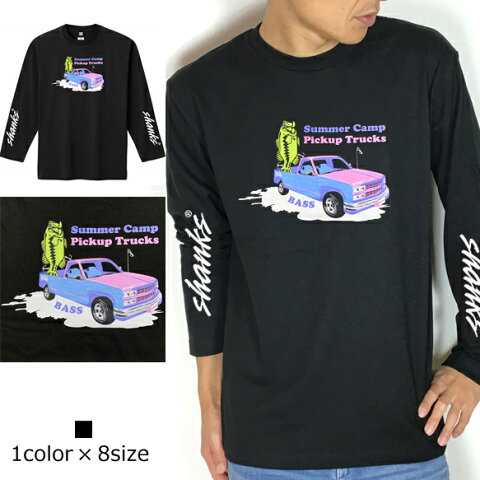 【送料無料】Summer Camp ロンT/ピックアップトラックにバス君が同乗!釣りT☆アングラー必見!ポッパー!釣りパーカー!釣りT!ルアー!釣りガール!釣りTシャツ!タイラバ!バス釣り!エギング!ロックフィッシュ!シュノーケル!スキューバダイビング!