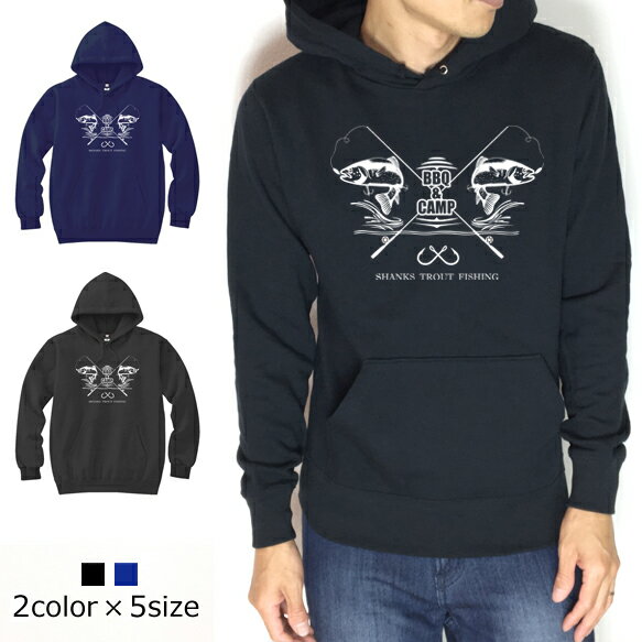 【送料無料】Trout BBQ Hoodie/トラウトとバーベキューのコラボ！釣りパーカー！釣りT！ルアー！釣りガール！釣りTシャツ！タイラバ！バス釣り！エギング！