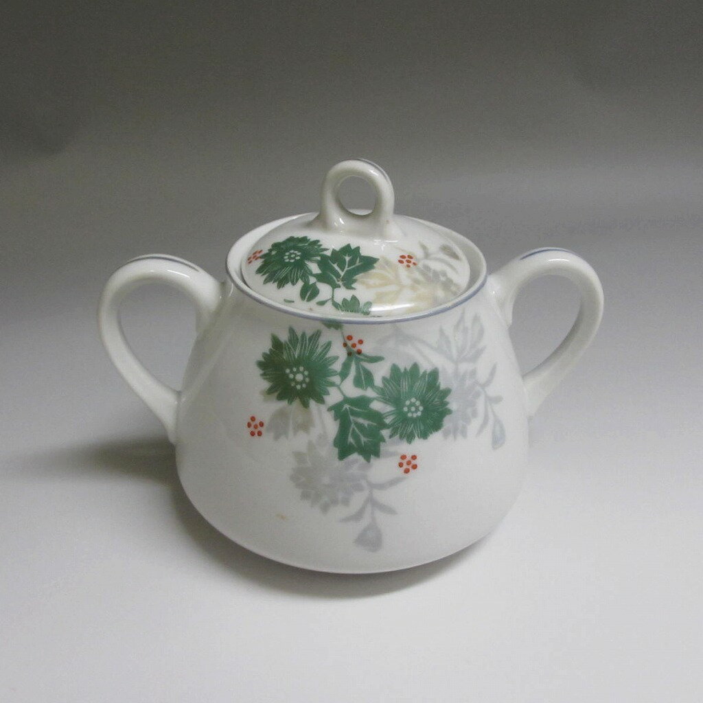 ★富士製陶/FUJI CHINA NAGOYA シュガーポット 野菊/草花 昭和レトロ ビンテージ ノリタケカンパニー　新入荷【中古】