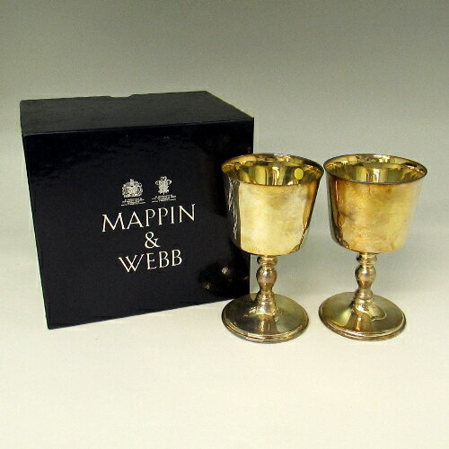 ★マッピン＆ウェッブ　Mappin & Webb ペアワイングラス　箱付き【中古】