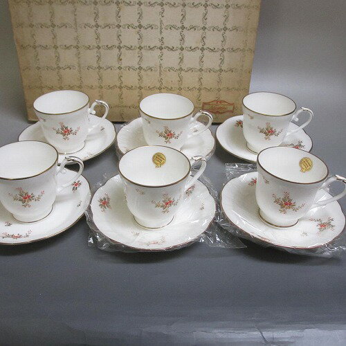 ★ノリタケ/Noritake スタジオコレクション/Studio Collection カップ＆ソーサー 6客セット 金彩/花柄 紙箱入 新入荷【中古】