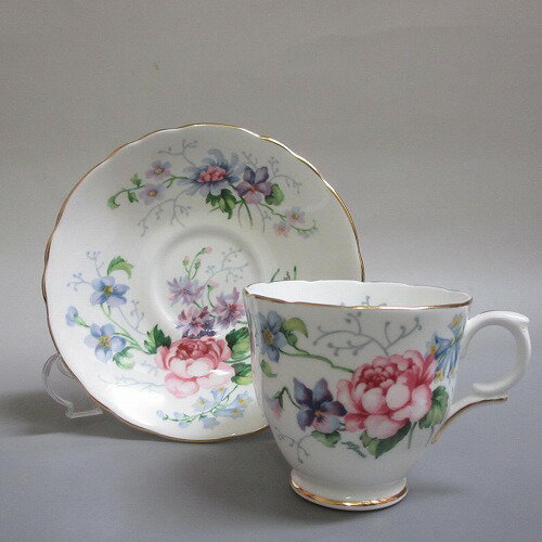 ★クラウン スタッフォードシャー/Crown Staffordshire カップ＆ソーサー　花柄/金彩　新入荷【中古】