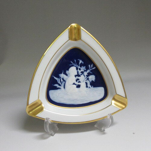 ★ Barbotine Limoges/バルボティーヌ リモージュ ブルー＆ホワイト トライアングル アッシュトレイ コ..