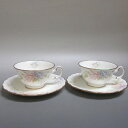 ★ノリタケ/Noritake 廃盤 ティーカップ＆ソーサー ペア 2客 ブーケ/フラワー/金彩 新入荷 【中古】