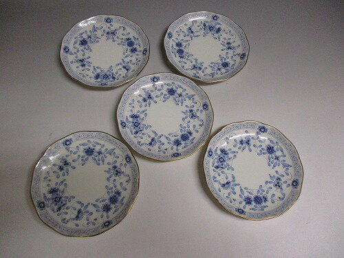 ★ナルミ/NARUMI　ミラノ φ12.5 小皿 5枚セット　梅/金彩　新入荷【中古】