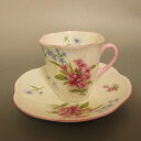 ★英国 シェリー/Shelley Dainty/ディンティシェイプ ピンク デミタス カップ&ソーサー トリオ 新入荷【中古】