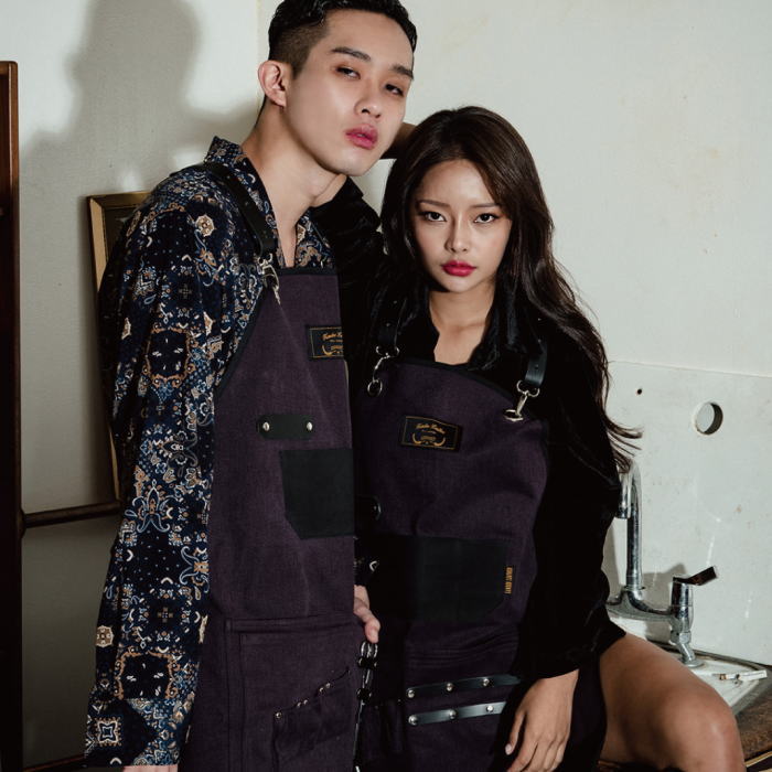 エプロン 美容師用 理容師用 美容師エプロン 理容師 理容 美容エプロン 職人 シザーエプロン 作業エプロン デニムエプロン レザーエプロン かっこいい ショップエプロン 花屋 カフェエプロン ユニフォーム ワークエプロン 本革 × デニム エプロン ポケット おしゃれ