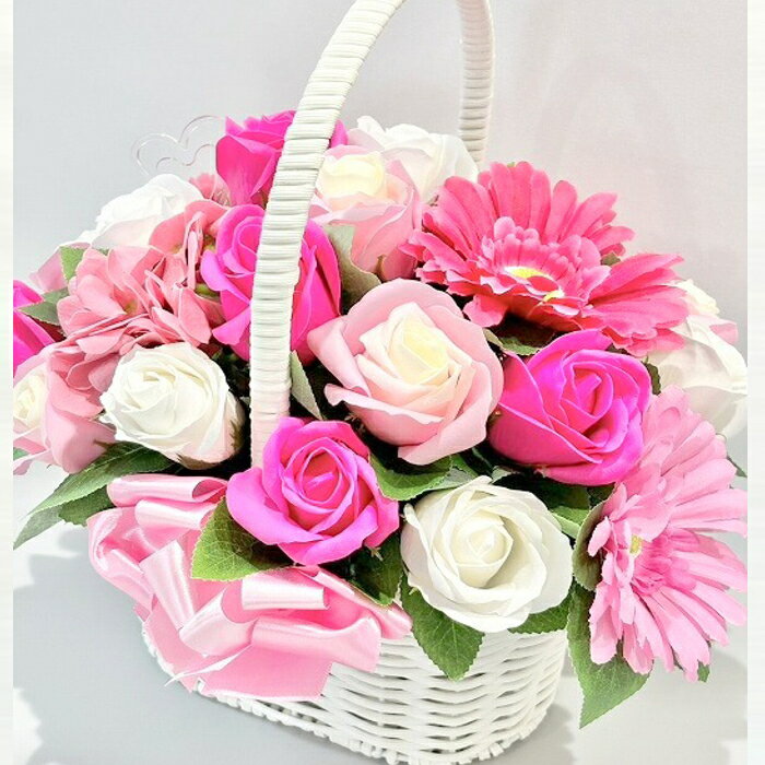 ソープフラワー 花かご22本タイプ 薔薇 はなかご バスケット シャボンフラワー ソープフラワー ギフト 2