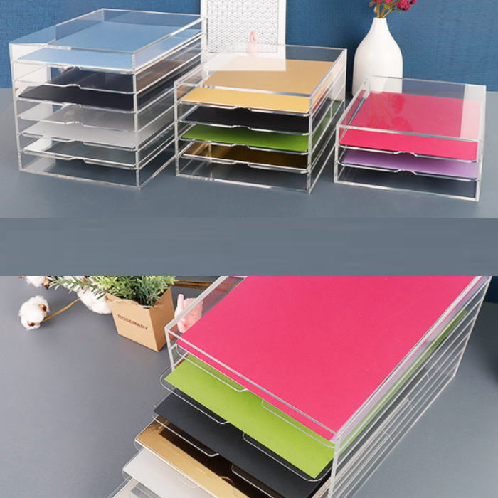 Organize Goods - アクリルケース ペーパーラック 5段 書類整理 収納整理 店舗運営用品 事務用品