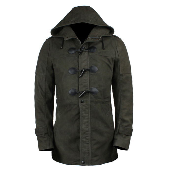 Duffle Coat - ダッフルコート メンズ スエードレザージャケット ハンドメイド レザージャケット 本革 レザー オーダーレザージャケット 大きいサイズ 小さいサイズ