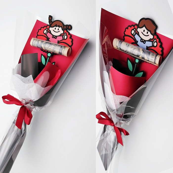 Rakuten - 母の日 カーネーション ユニークぽち袋 おこづかい袋 おもしろポチ袋 母の日 誕生日 花 御祝い 花束ポチ袋 ギフト プレゼント