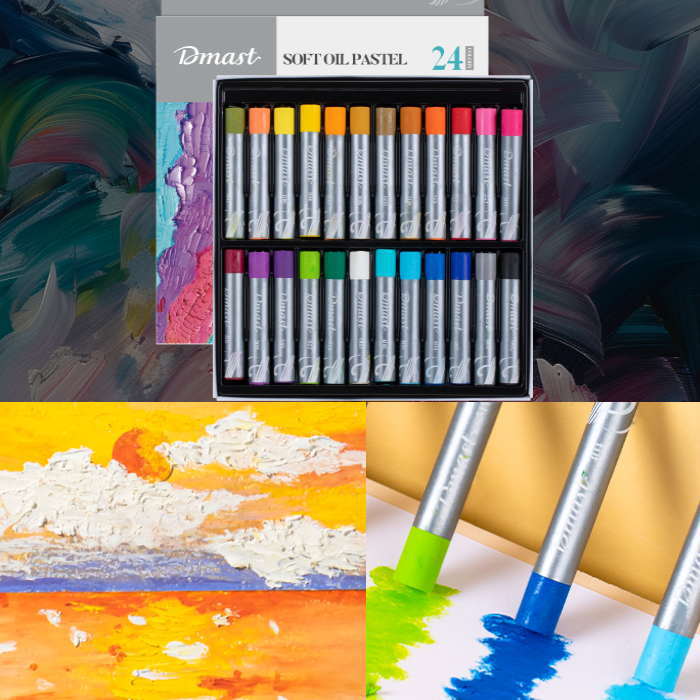 乐天商城 - オイルパステル24色 画材 オイル パステル アート用品 アーティスト 入園 入学 誕生日 プレゼント