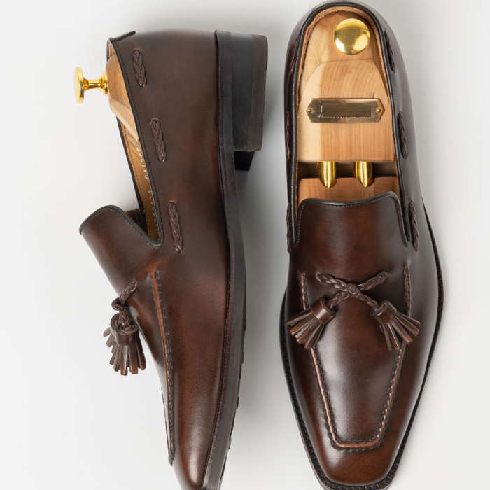 ローファー フリンジタッセル メンズ レザーローファー レザーシューズ メンズシューズ ハンドメイドシューズ オーダーシューズ 本革 靴