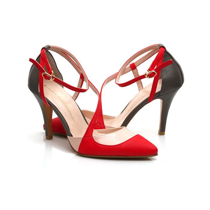 アンクルストラップスエードレザーパ...