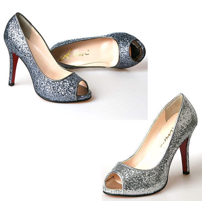 ラメパンプス オープントゥレザーパンプス　本革パンプス　ハンドメイドシューズ　靴通販