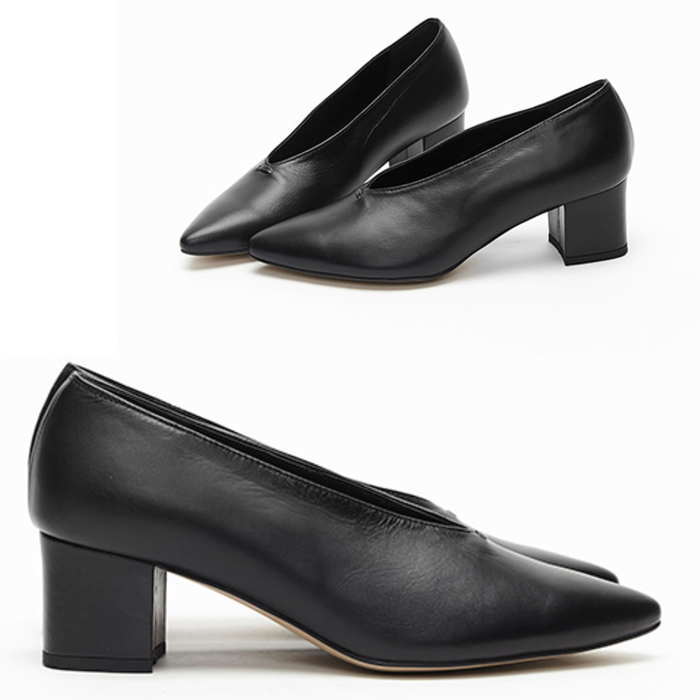 レザーパンプス 本革パンプス チャンキーヒール オーダーシューズ 小さいサイズ 大きいサイズ