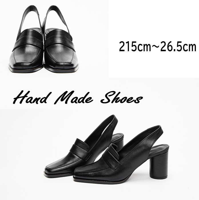 ヒールローファーバックストラップレ...