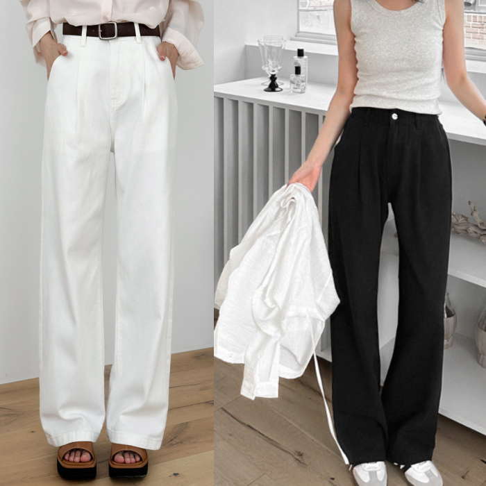 ワイド パンツ コットンパンツ レディース パンツ ボトム デニム ワイド