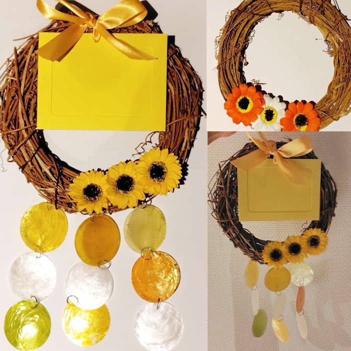 シェル 風鈴 貝殻 風鈴 写真フレーム リース 夏休み工作 シェル モービル （DIYタイプ）吊り下げ シェル 雑貨 インテリア 海雑貨