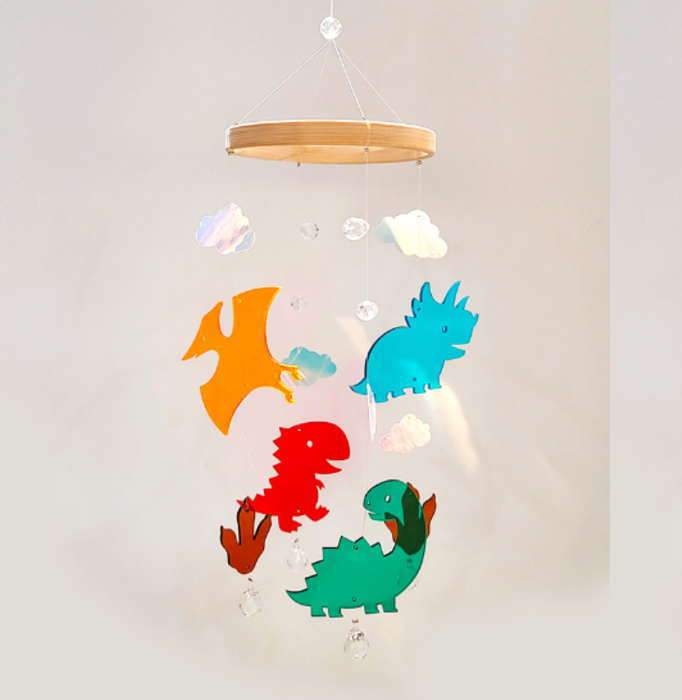 恐竜 サンキャッチャー アクリルモービル DIY 風鈴 夏休み工作 子供工作 イベント