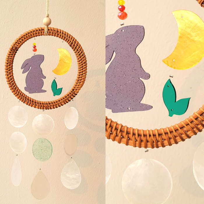 うさぎ サンキャッチャー シェルモービル DIY 貝風鈴 夏休み工作 子供工作 イベント シェルモービル 貝..