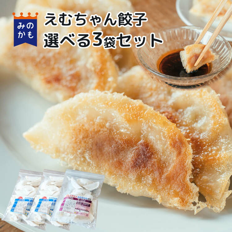 えむちゃん餃子 選べる3袋セット （計45～60個入）ぎょうざ ギョウザ 冷凍餃子 冷凍食品 おつまみ おかず 惣菜 中華惣菜 中華 お弁当 送料無料 39ショップ 国産100% 安心安全 あっさり餃子