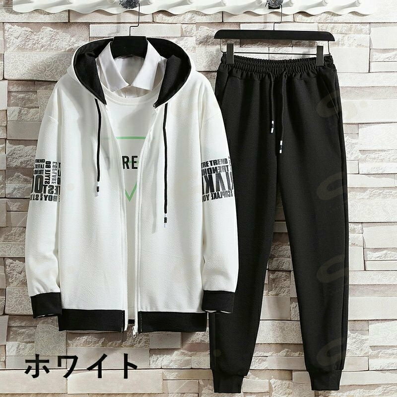 ジャージ 上下 メンズ セットアップ 上下セット おしゃれ スポーツウェア 一本 ライン 無地 フードなし ジップアップ ジャケット スタンドカラー 上 長袖 ウエストゴム 長ズボン パンツ ズボン 下 ストレッチ M L XL 3XL 大きいサイズ