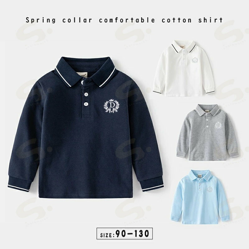 Rakuten - tシャツ キッズ シャツ 長袖シャツ 男の子 男児 春 秋 夏物 夏 綿 子供シャツ プルオーバー ヘンリーネック コットン ボーイズ Yシャツ 長袖 スポーツウェア 入学式 入園式 通学 通園 子供用 パーティー カジュアル ネイビー ホワイト グレー ブルー 90/100/110/120/130cm