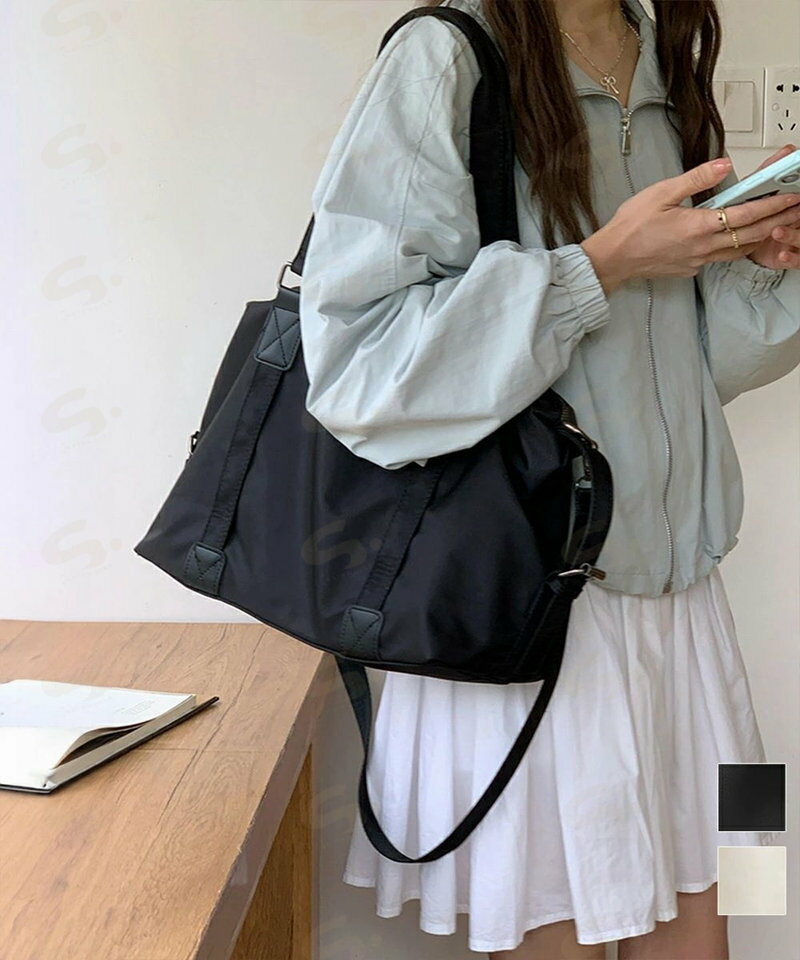 樂天商城 - 大容量トートバッグA4通勤通学斜め掛け鞄 レディース ナイロンショルダーバッグ 肩掛け シンプル 旅行 オフィスカジュアル手提げバッグ マザーズバッグビッグサイズ89AI-021