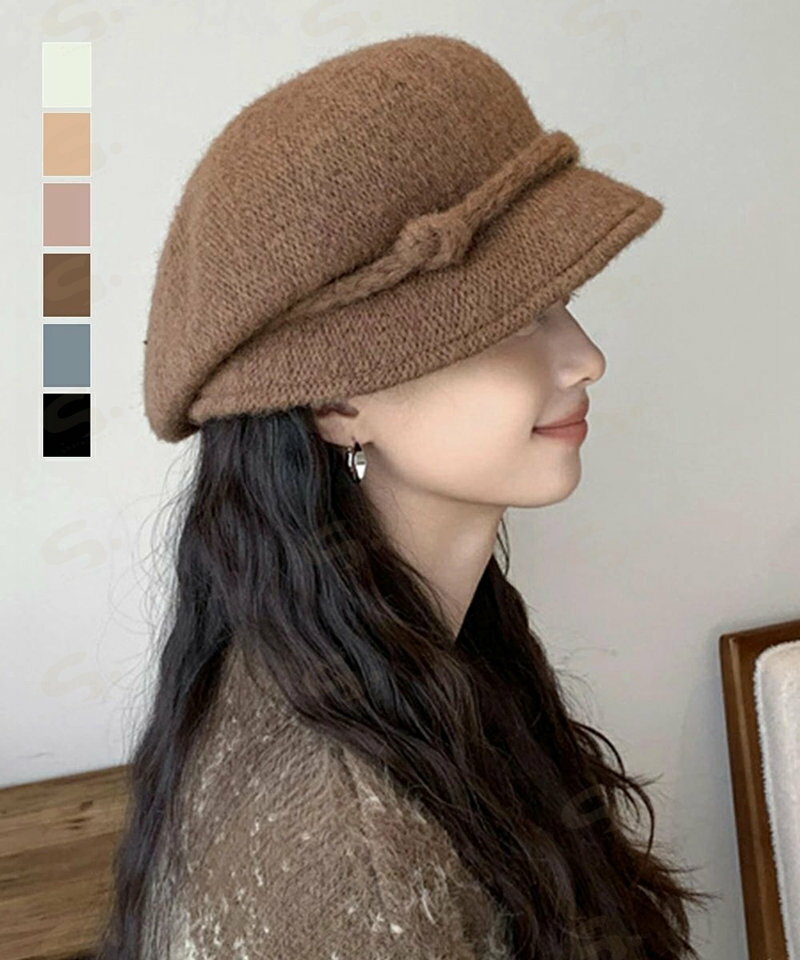 For Women - ベレー帽 起毛 ハット レディース 秋冬 ベレーぼうし 小顔 折りたたみ サイズ調節 無地 柔らかい 丸み トレンド感 かわいい おしゃれ カジュアル99BGMY-002