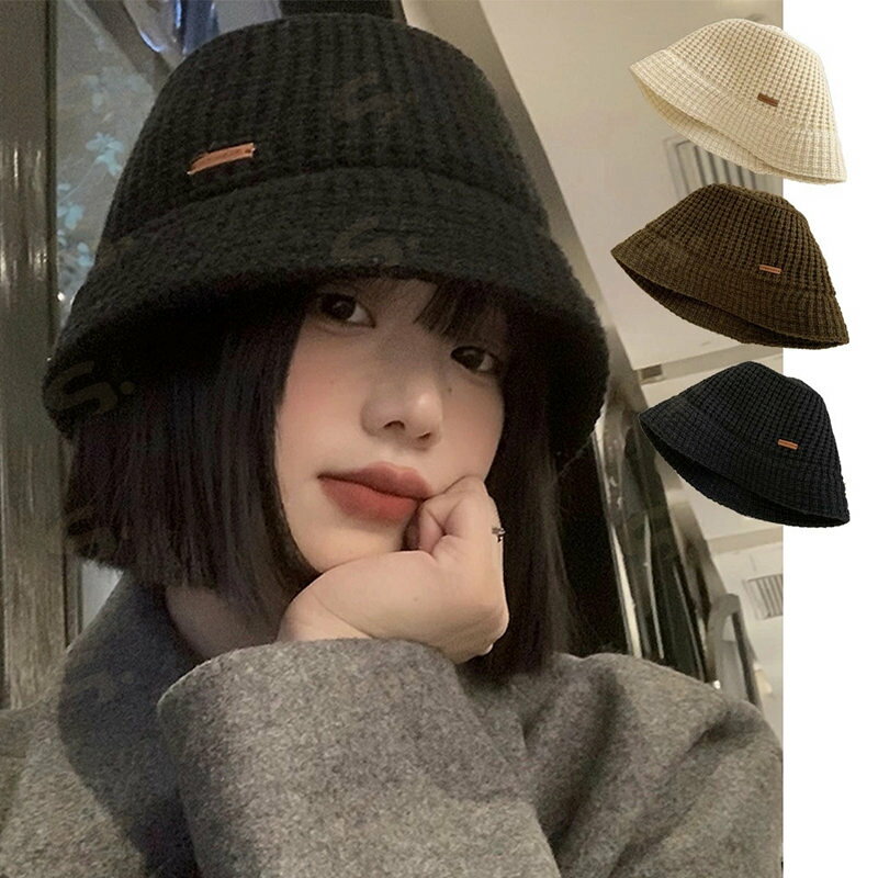 Knit Hat - ニット帽子 レディース バケットハット ニットハット 英字ロゴ 折りたたみ シルエット 小顔 カジュアル おしゃれ 可愛い 人気 お出掛け99MHMY-019