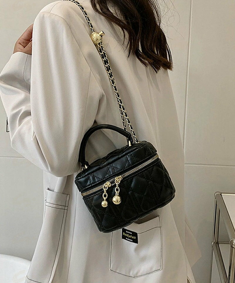 キルティングショルダーバッグ ミニバッグ レディース キルティング バニティポシェット チェーンバッグ 小さめ 斜めがけ コンパクト 大人かわいいバニティーバック1XIUF-057 2