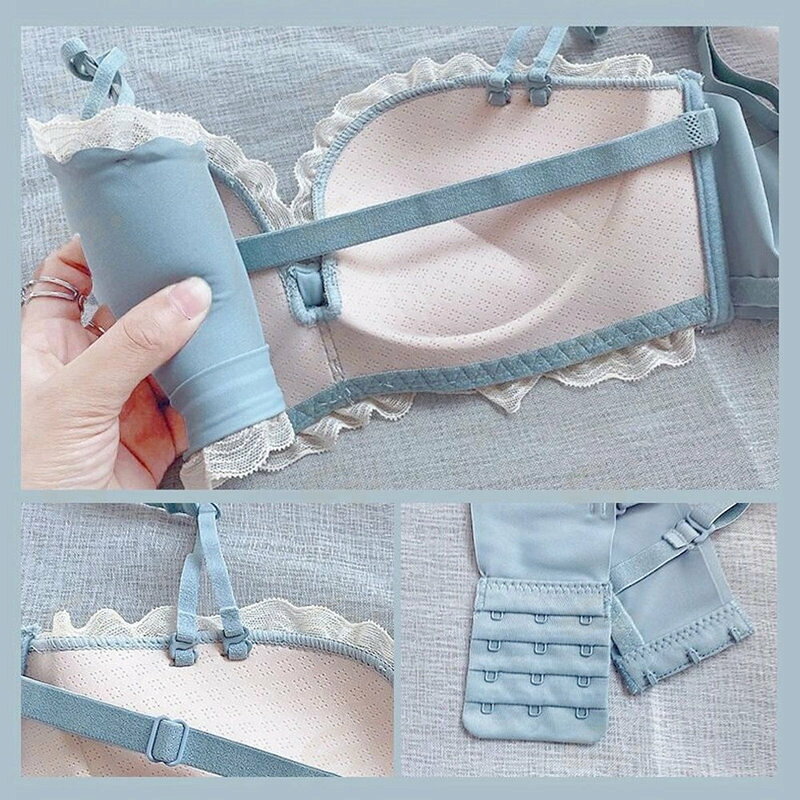 ブラジャーショーツセット レディース ブラジャーショーツセット レディース レース付き ノンワイヤー 下着 上下セット ノーマル 盛れる チューブトップ85YN-900151 (3)