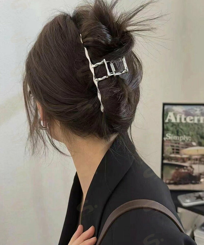 バンスクリップ ヘアクリップ ウェーブ おしゃれ ヘアアクセサリー 大きめ 大人女...