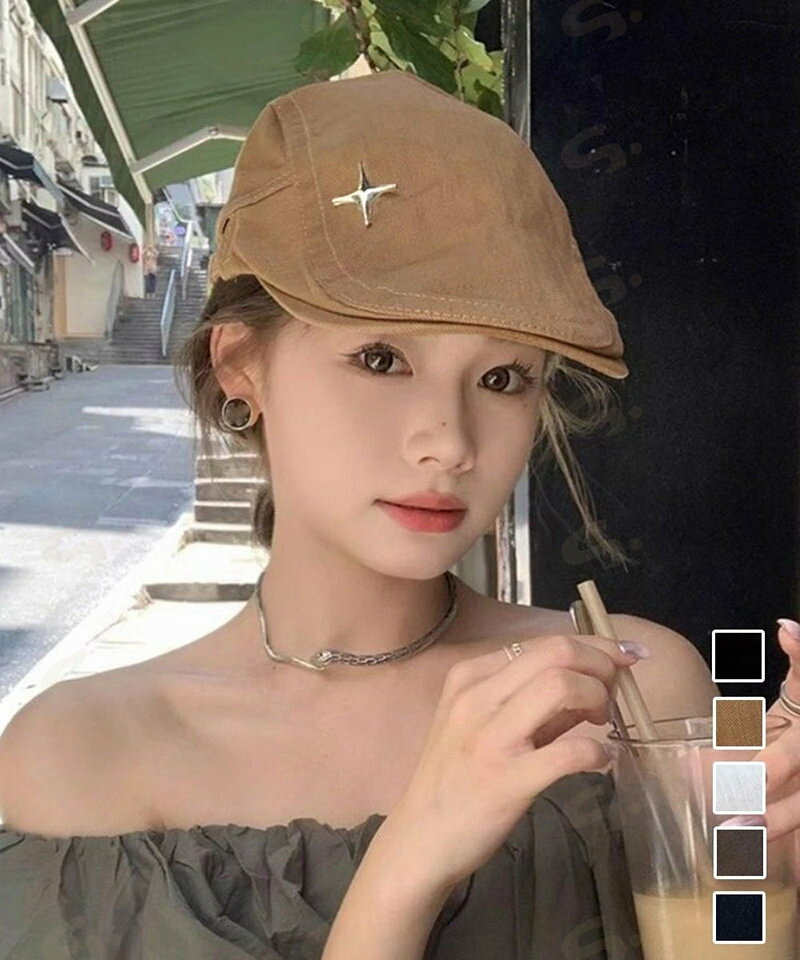 ハンチング キャップ 無地 帽子 キャスケット レディース おしゃれ帽子 レトロ 大きい頭囲 シンプル帽子大人 サイズ調整可能 カジュアル帽子 男女兼用98ANYU-001